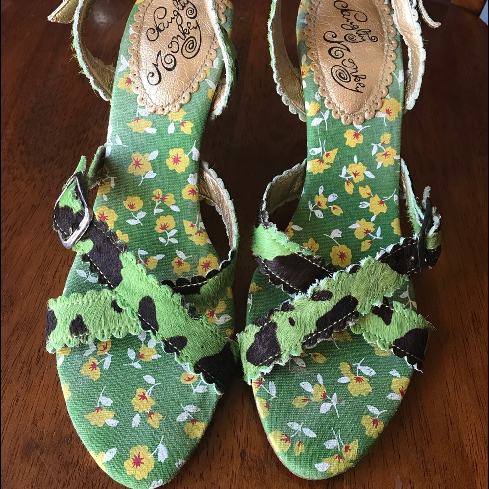 Floral and Animal Print slingback heels
